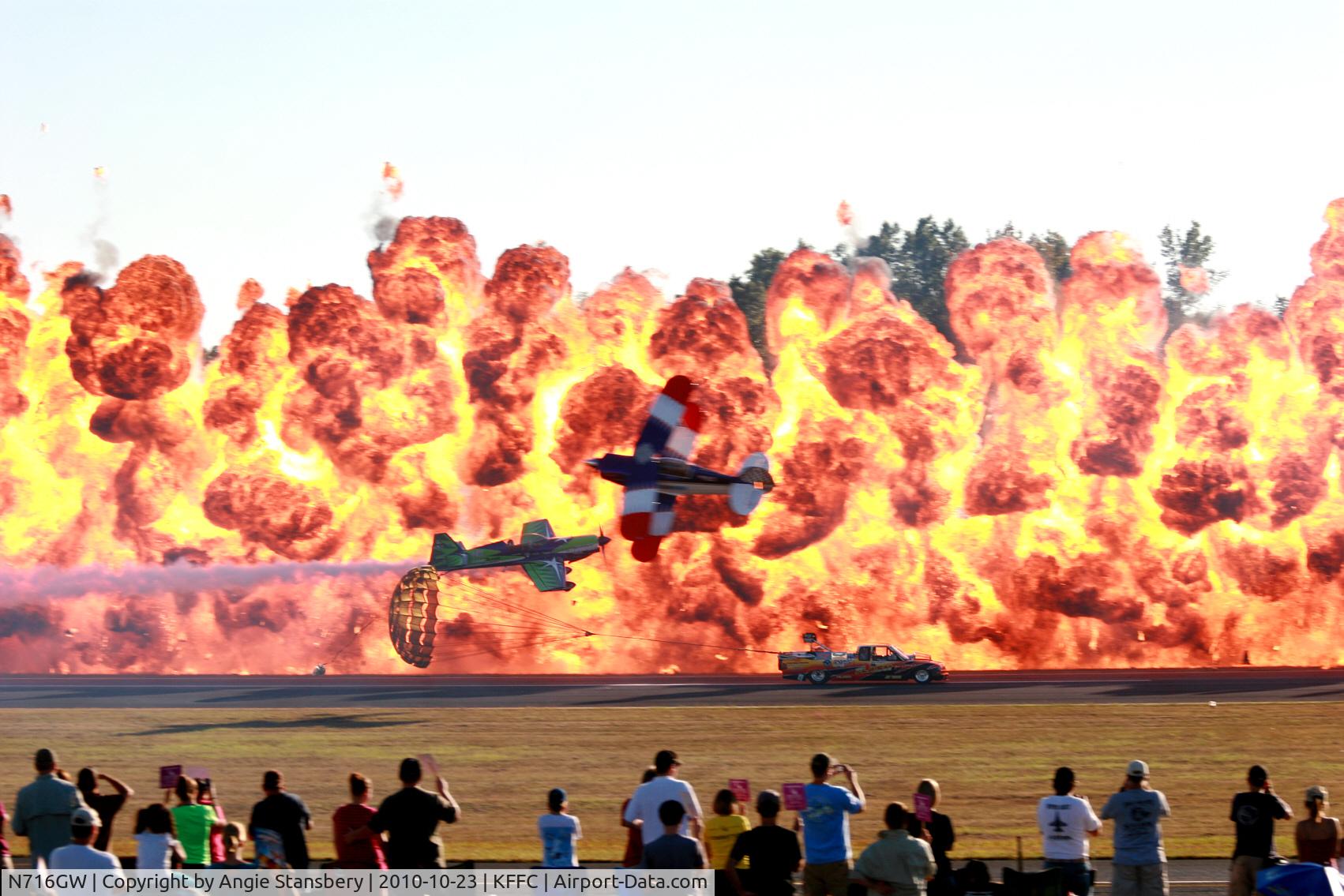 N716GW, 2006 MX Aircraft MX2 C/N 4, Team Chaos demonstrates perfect timing at the Peachtree City airshow. Neal Darnell, Randy Harris and Gary Ward are Team Chaos. Great Job Guys !!!