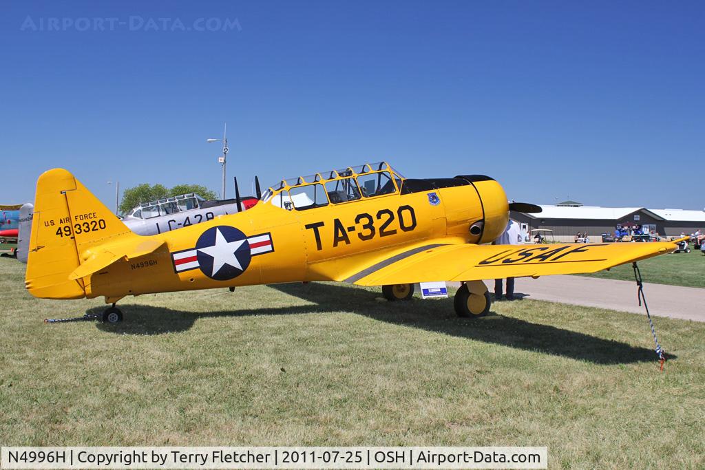 N4996H, 1951 North American T-6G Texan C/N 168-424, 1951 North American T-6G, ex USAF 49-3320A
C/N 168-424 at 2011 Oshkosh