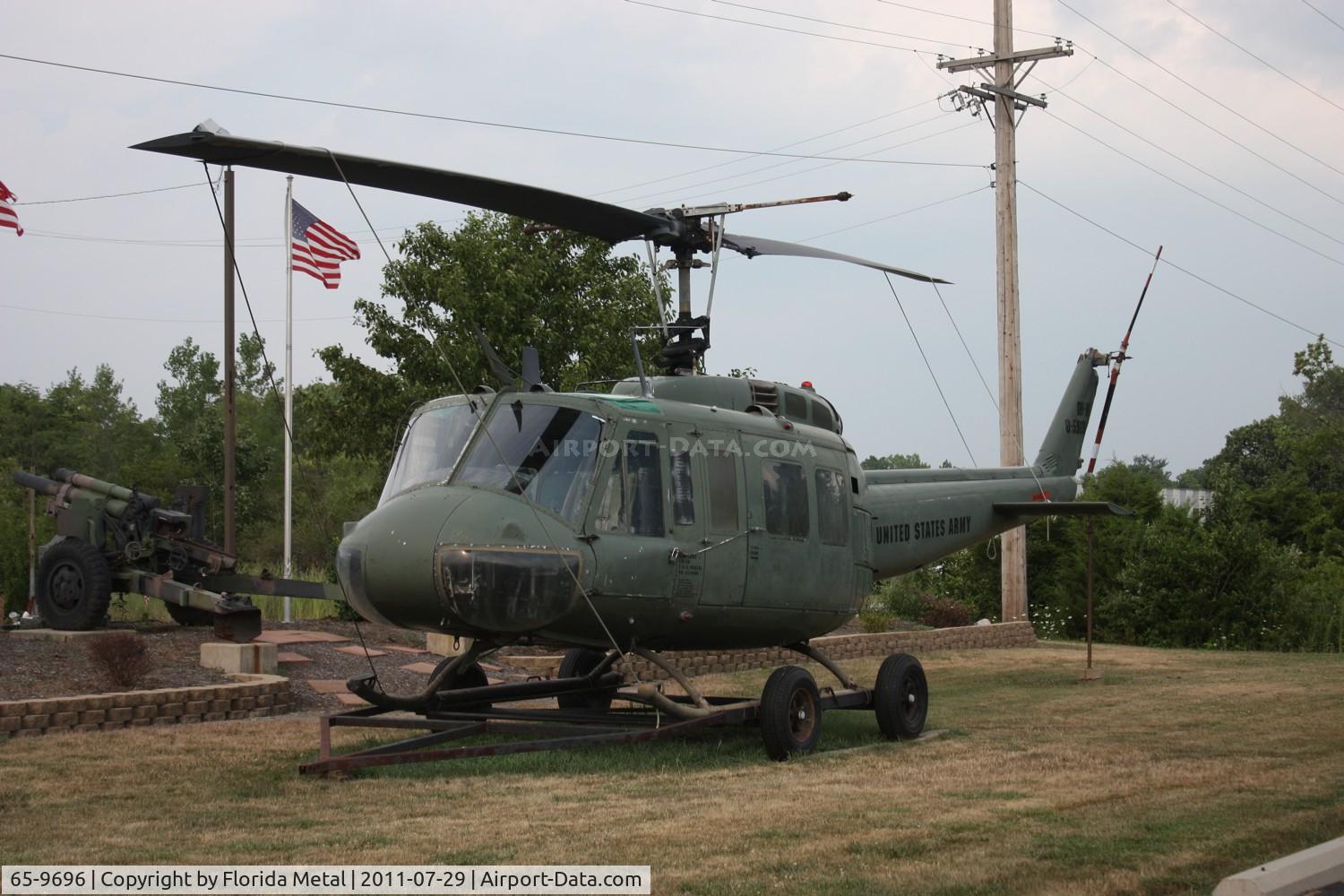 65-9696, 1965 Bell UH-1H Iroquois C/N 4640, UH-1 outside VFW hall Vandalia OH