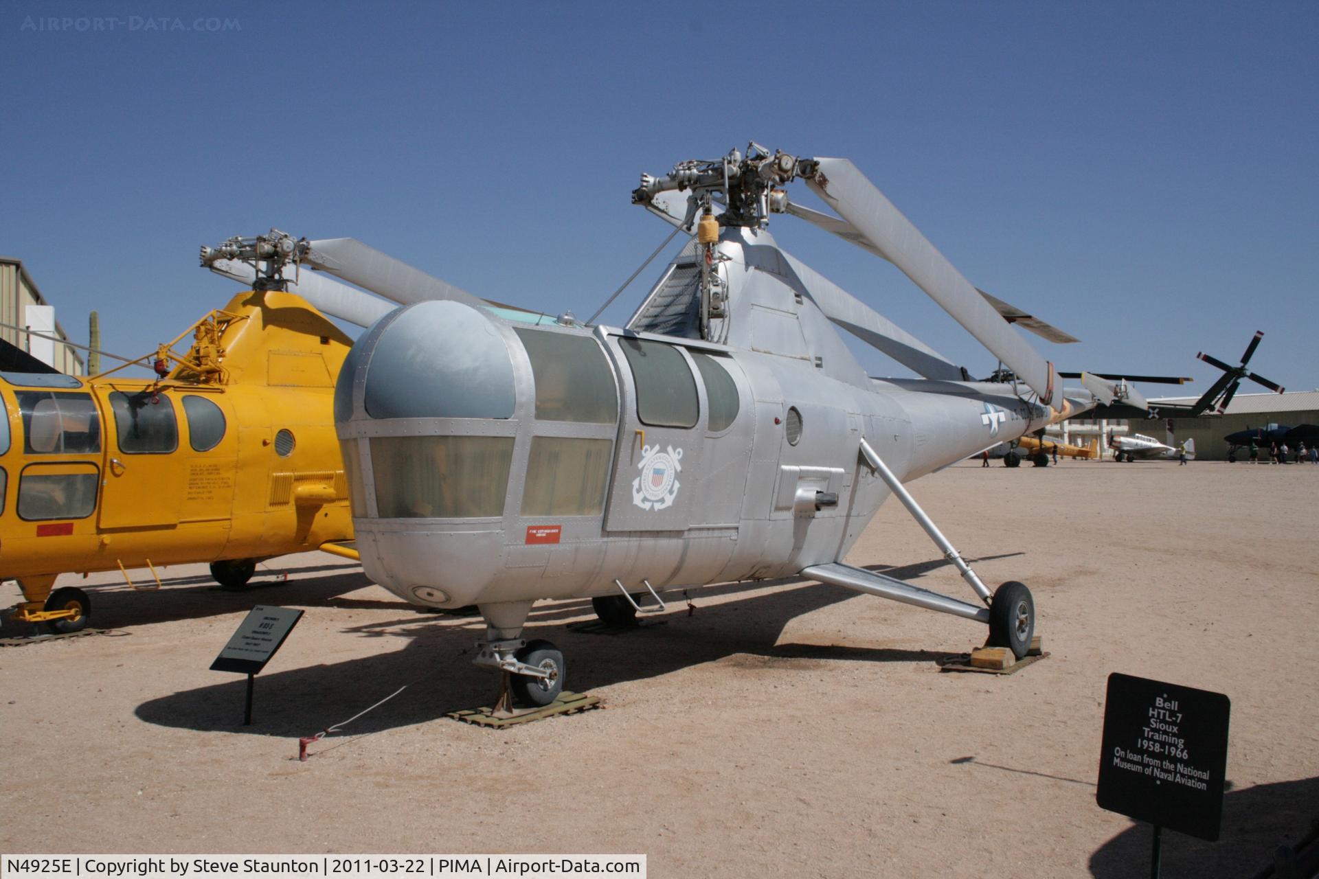 N4925E, 1946 Sikorsky S-51 C/N 232, Taken at Pima Air and Space Museum, in March 2011 whilst on an Aeroprint Aviation tour