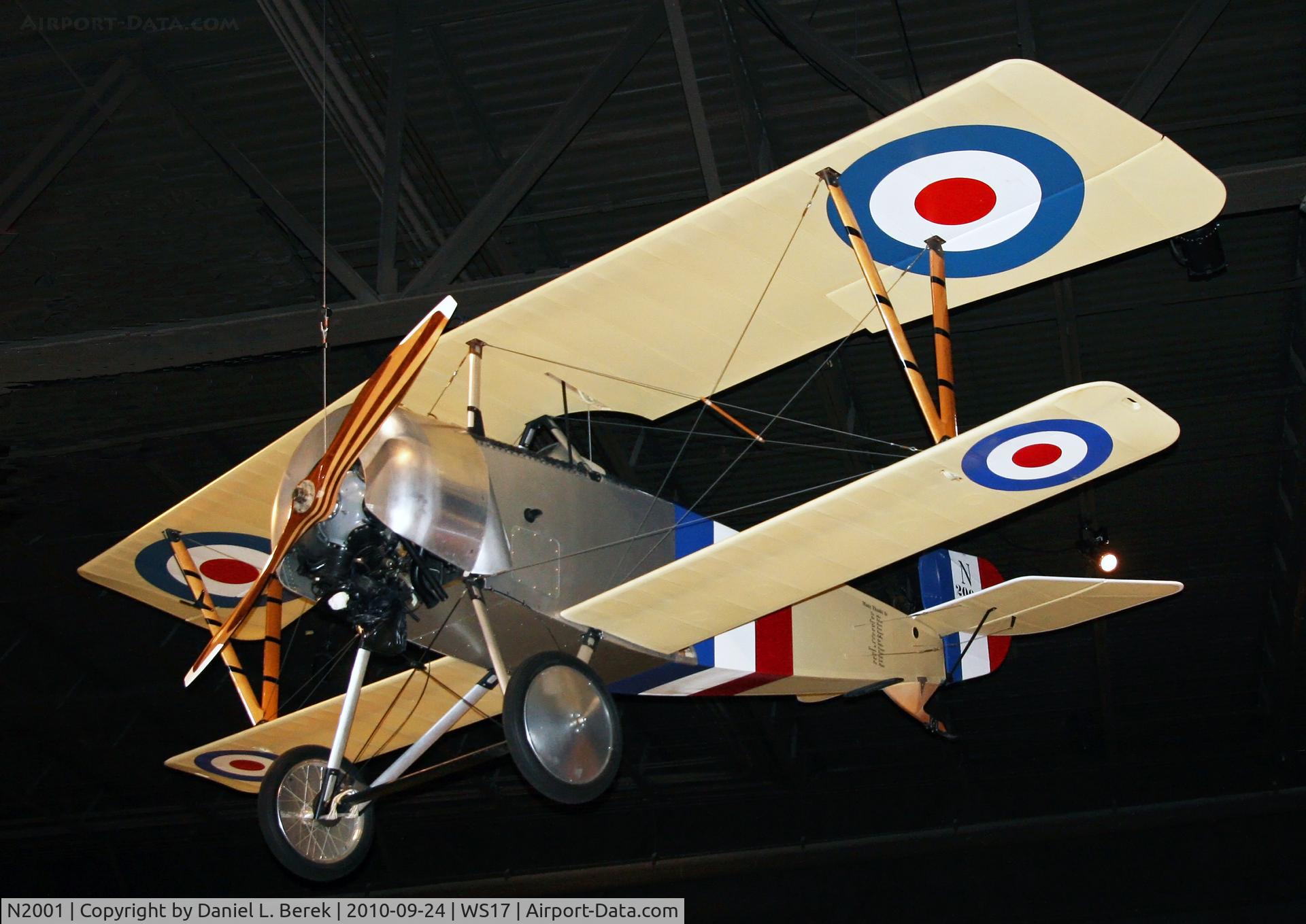 N2001, 2003 Nieuport Replica C/N 1 (N2001), Enjoy this fine replica, completed by Arthur Huntley in 2003.  Replacing the original Gnome or LeRhône rotary engine is a 110 hp Warner Scarab.
