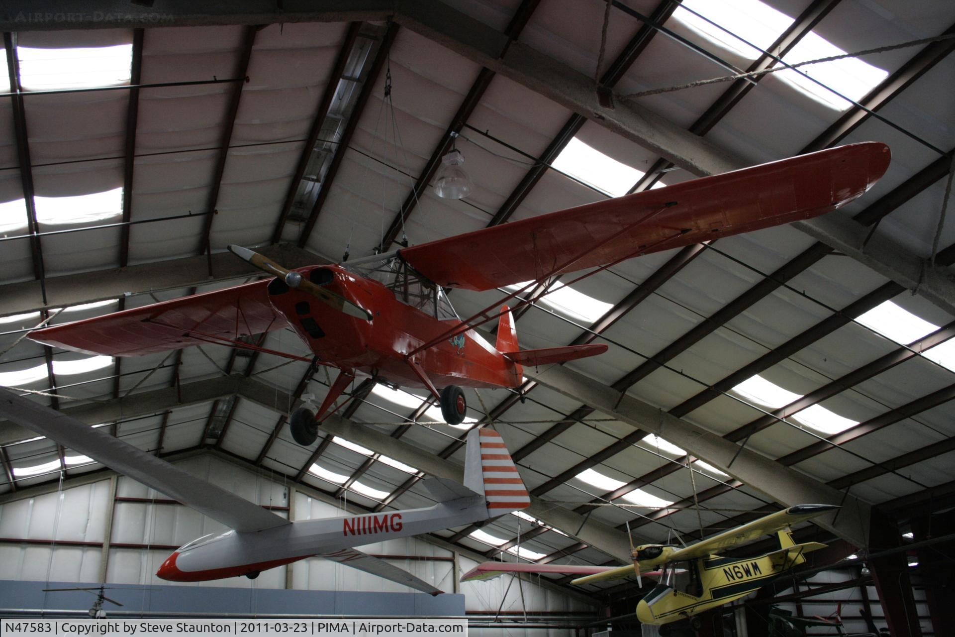 N47583, 1944 Taylorcraft DCO-65 C/N 5422, Taken at Pima Air and Space Museum, in March 2011 whilst on an Aeroprint Aviation tour