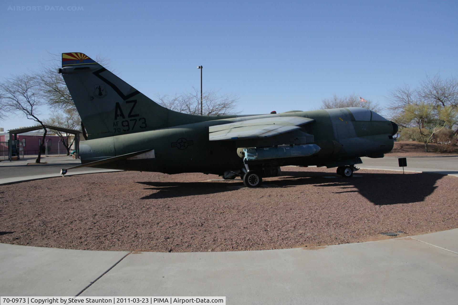 70-0973, 1970 LTV A-7D Corsair II C/N D-119, Taken at Pima Air and Space Museum, in March 2011 whilst on an Aeroprint Aviation tour