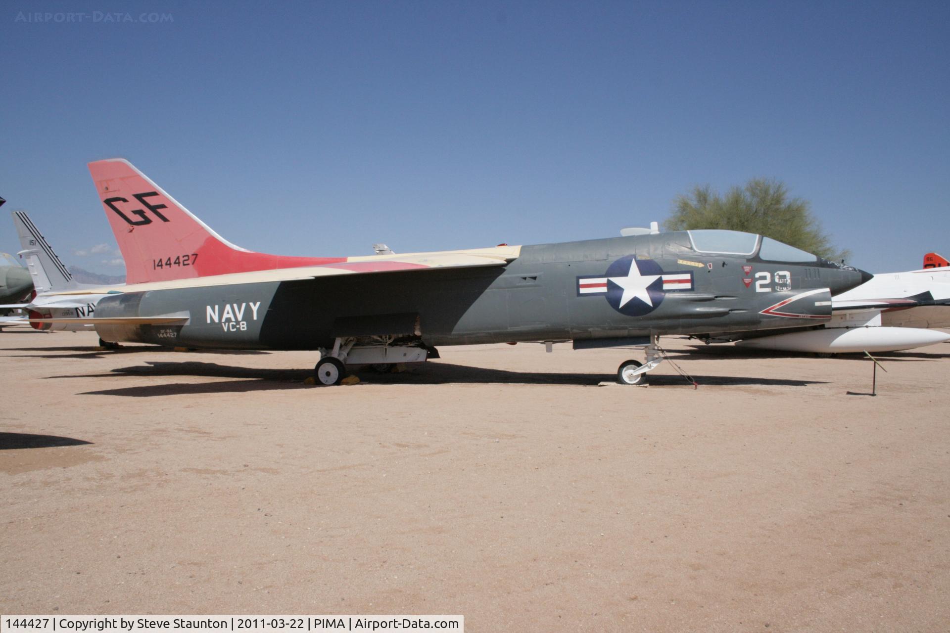 144427, Vought DF-8F Crusader C/N GF-29, Taken at Pima Air and Space Museum, in March 2011 whilst on an Aeroprint Aviation tour