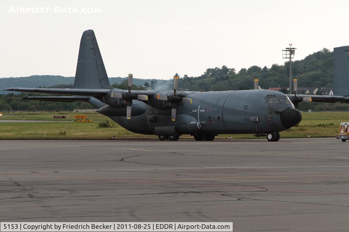 5153, 1988 Lockheed C-130H-30 Hercules C/N 382-5153, parked at Saarbrücken during 