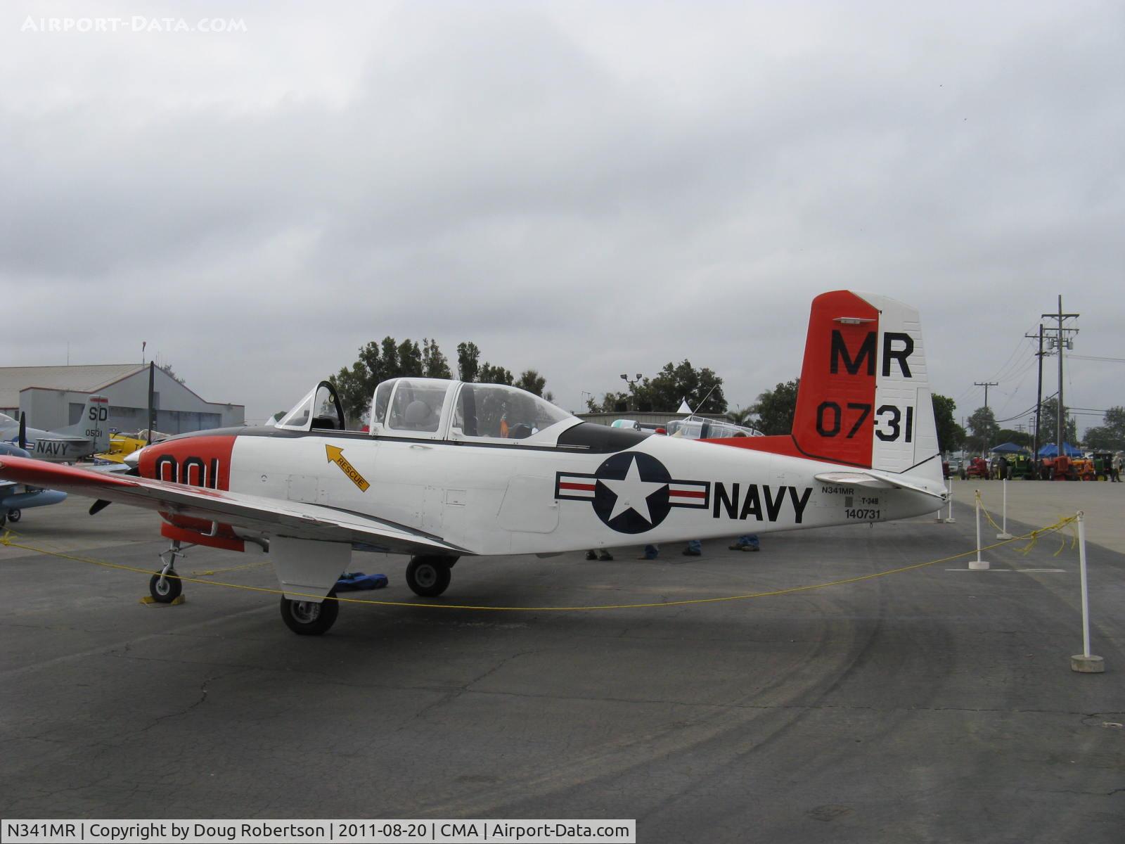 N341MR, 1955 Beech D-45 (T-34B) Mentor C/N BG-65, Beech D-45 as T-34B MENTOR, Continental IO-550-B 300 Hp upgrade