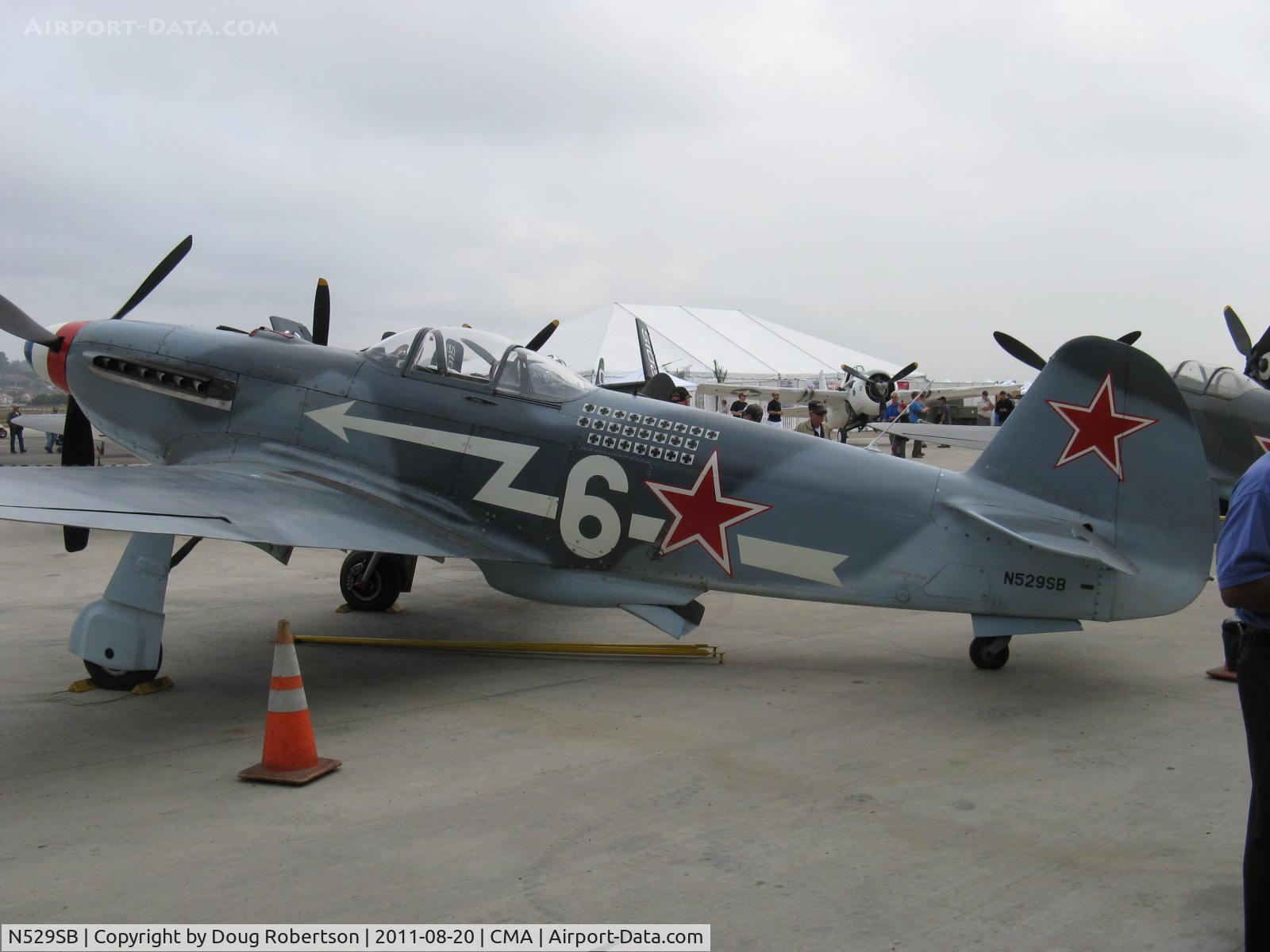 N529SB, 1945 Yakovlev Yak-3M C/N 0470104, 1945 Yakovlev YAK-3M, Klimov VK-105PF-2 V-12 1,300 Hp, Note: radiator dump chute open, see further specs & performance data on N529SB Profile Page.