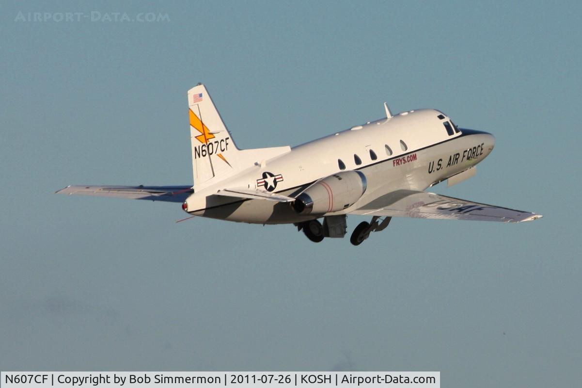 N607CF, 1976 North American NA-265-60 Sabreliner C/N 306-118, Departing Airventure 2011.