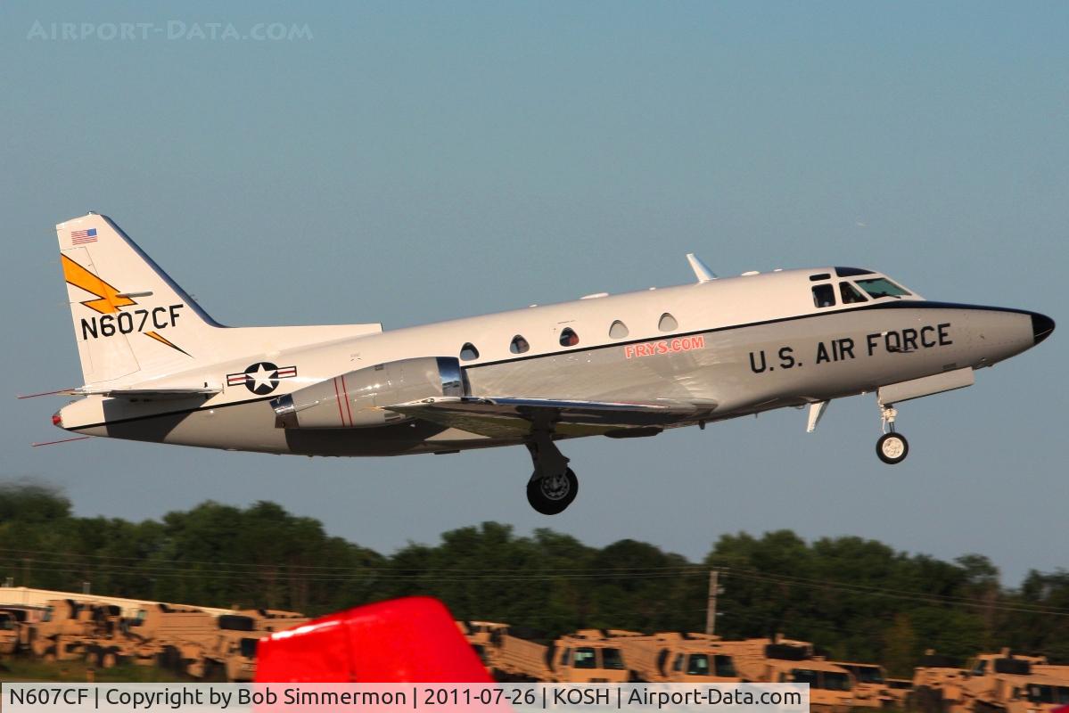 N607CF, 1976 North American NA-265-60 Sabreliner C/N 306-118, Departing Airventure 2011.