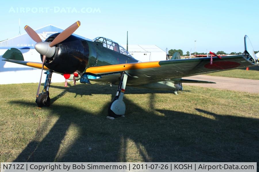 N712Z, 1942 Mitsubishi A6M3 Reisen (Zero) C/N 3869, Departing Airventure 2011.