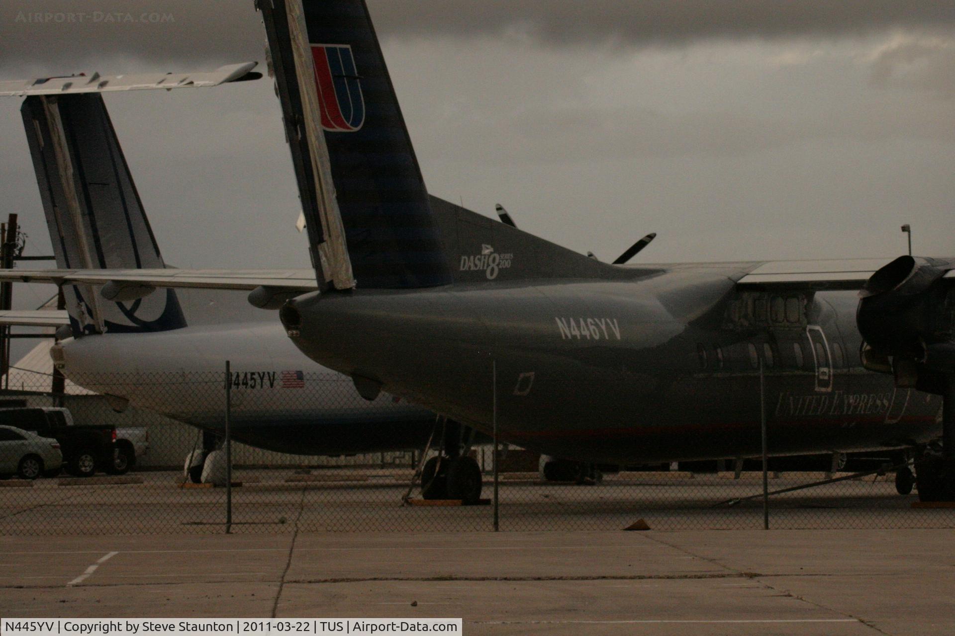 N445YV, 1996 De Havilland Canada DHC-8-202 Dash 8 C/N 445, Taken at Tucson International Airport, in March 2011 whilst on an Aeroprint Aviation tour