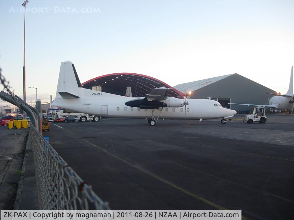 ZK-PAX, 1980 Fokker F-27-500 Friendship C/N 10596, Nice line up of postal aircraft today - next to POE and POH and FXT