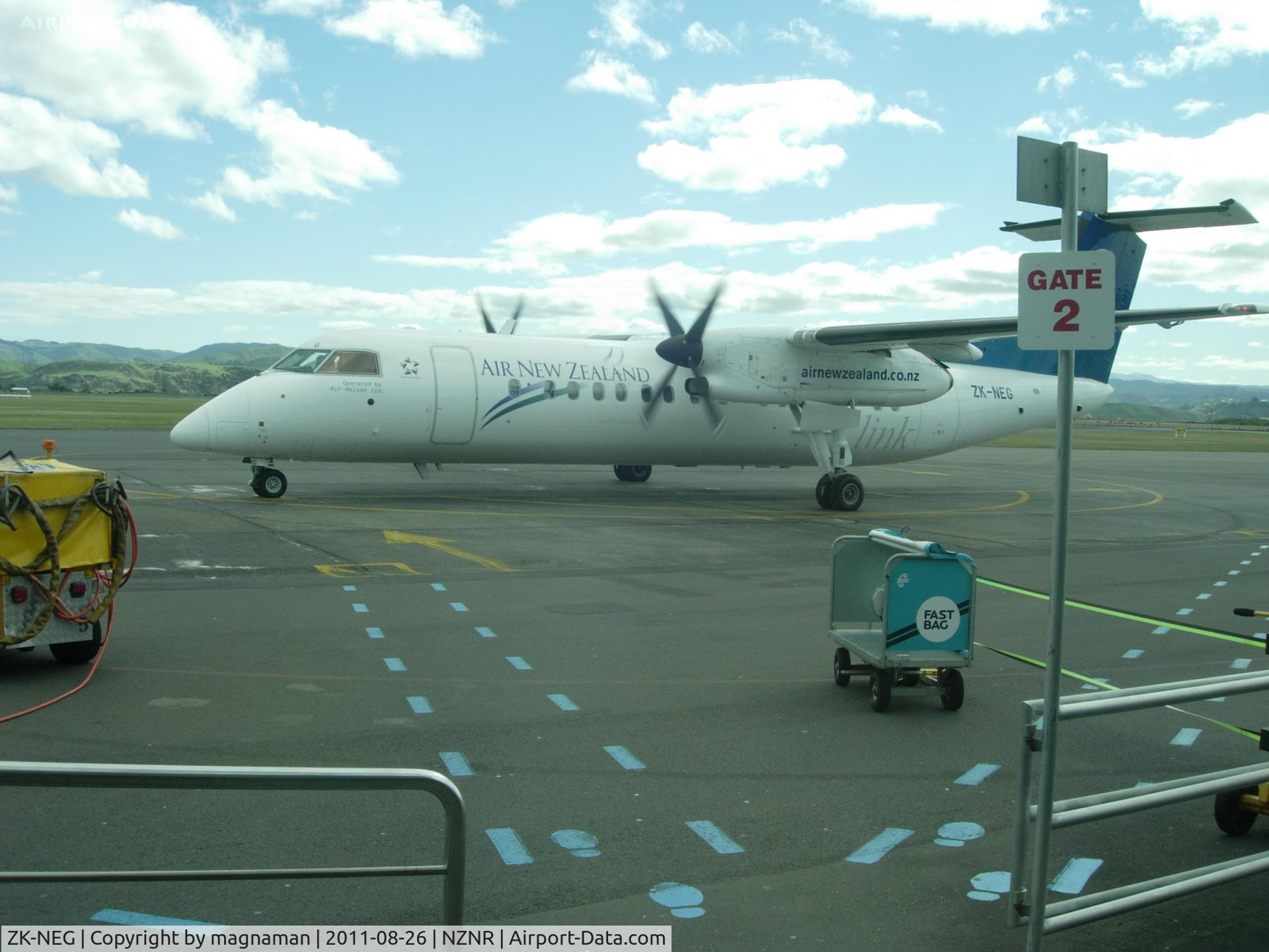 ZK-NEG, 2006 De Havilland Canada DHC-8-311 Dash 8 C/N 621, I must remember gate 2 .... gate 2