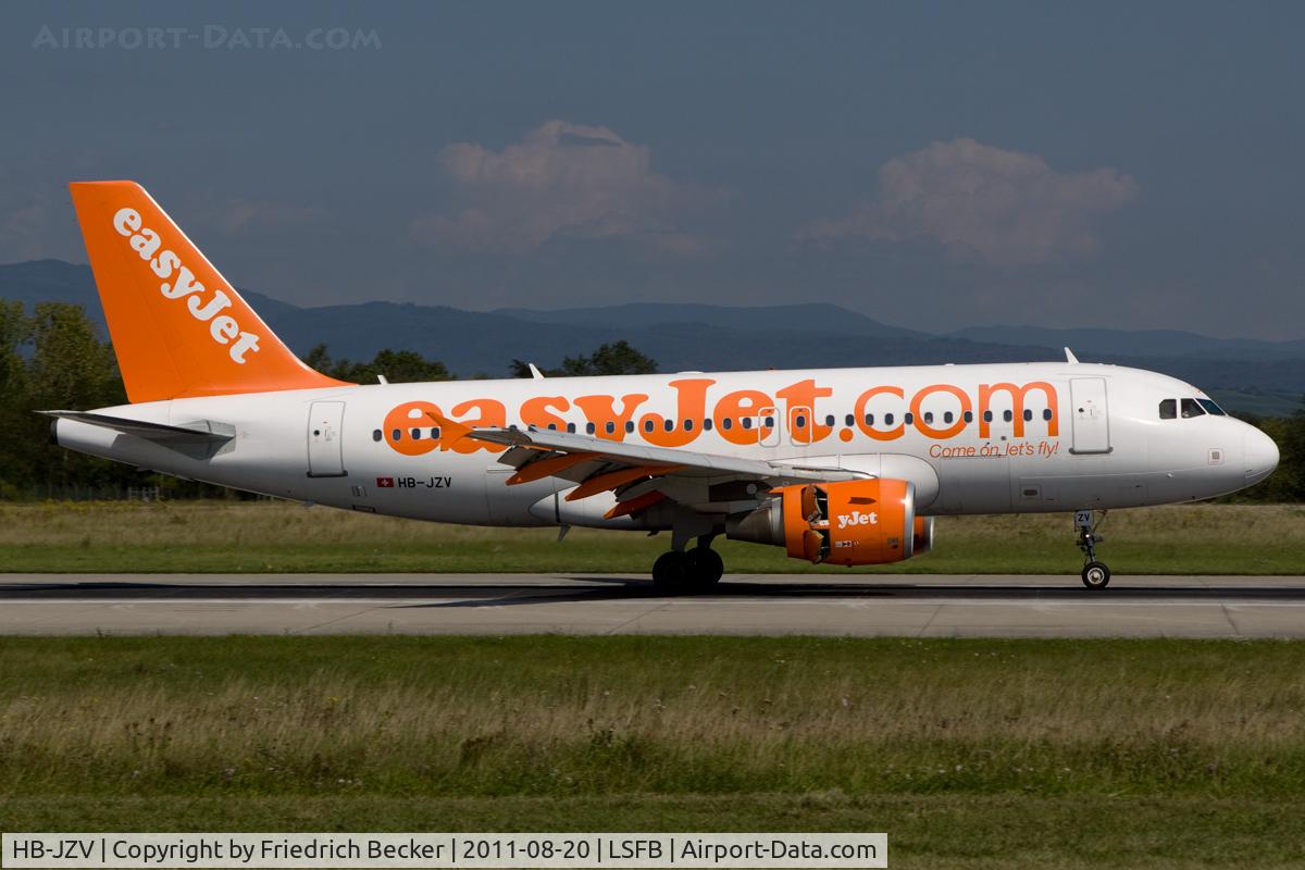 HB-JZV, 2006 Airbus A319-111 C/N 2709, decelerating after touchdown