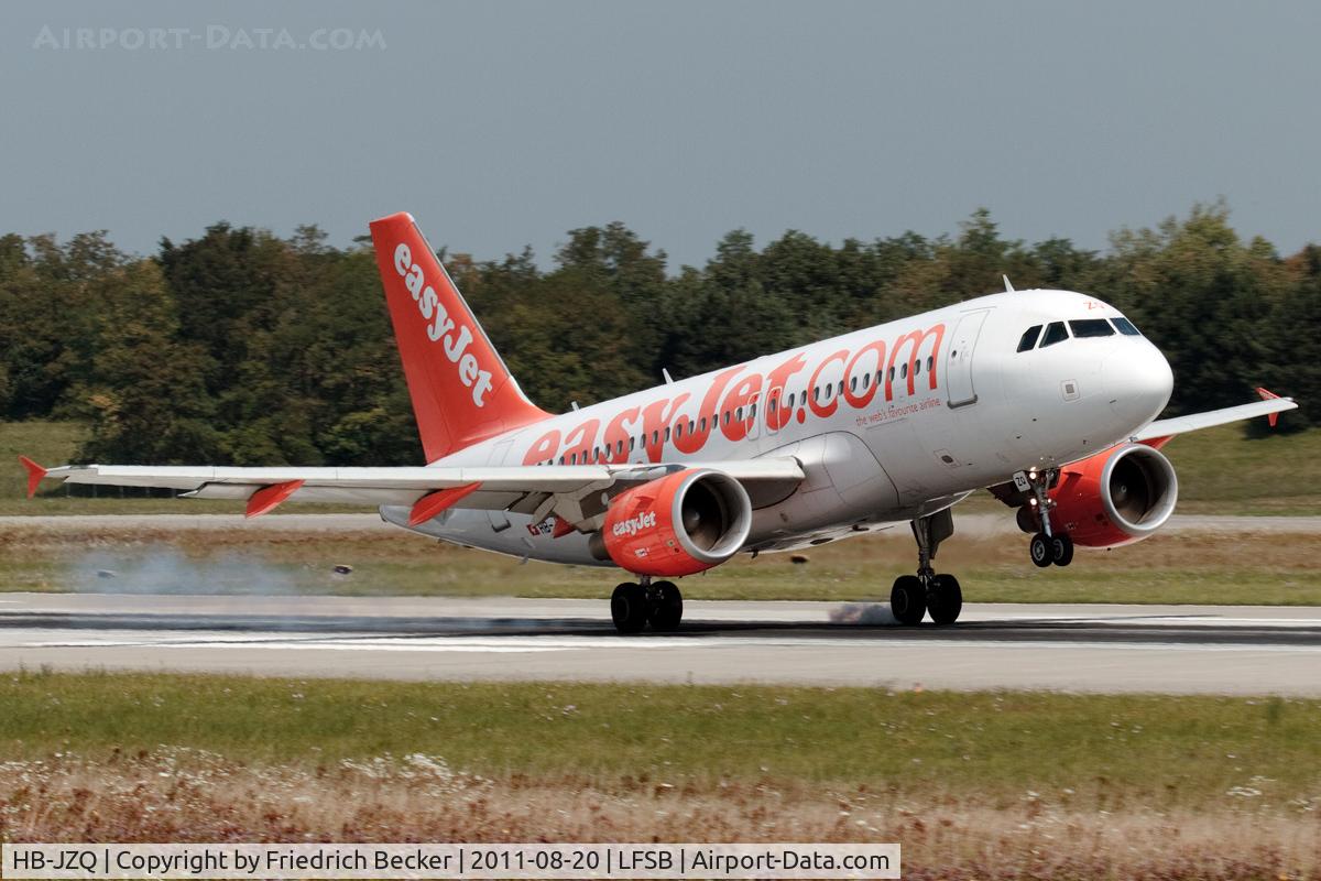 HB-JZQ, 2005 Airbus A319-111 C/N 2450, touchdown