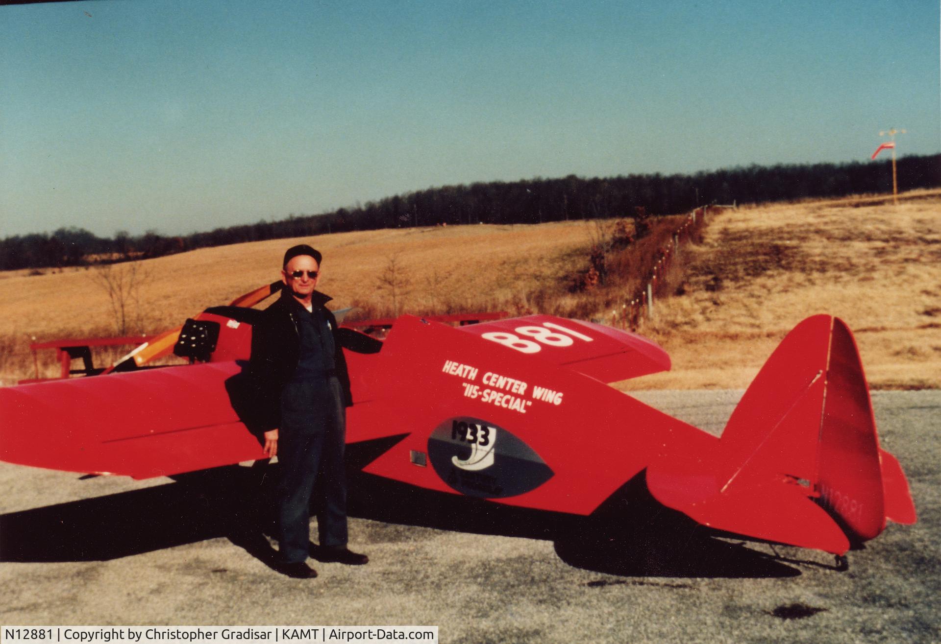 N12881, 1933 Heath CNA-40 C/N C-51, Original picture with aircraft builder Charles Mathias