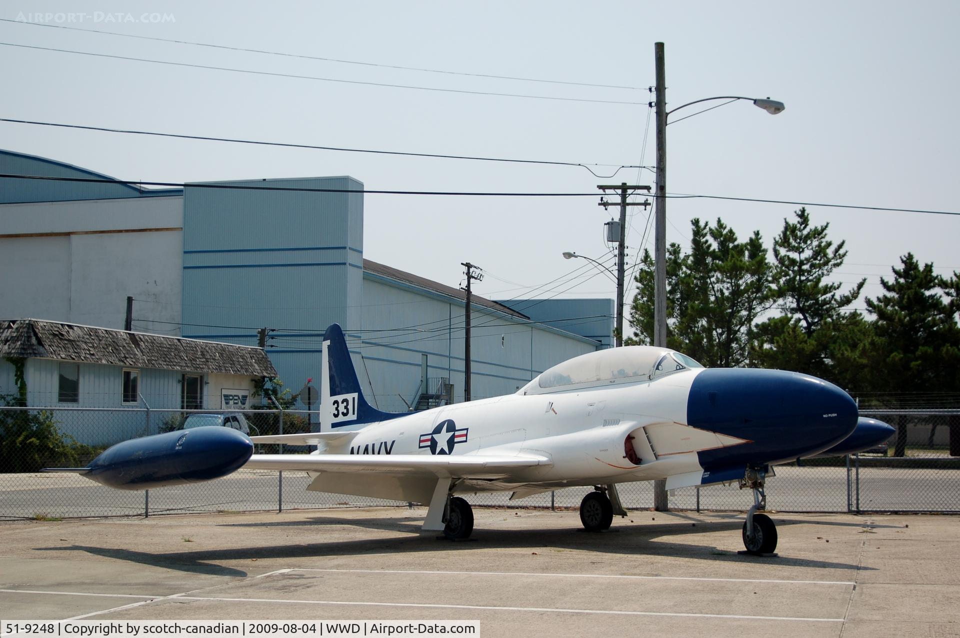 51-9248, 1951 Lockheed T-33A Shooting Star C/N 580-7032, 1951 Lockheed T-33A at the Naval Air Station Wildwood Aviation Museum, Cape May County Airport, Wildwood, NJ