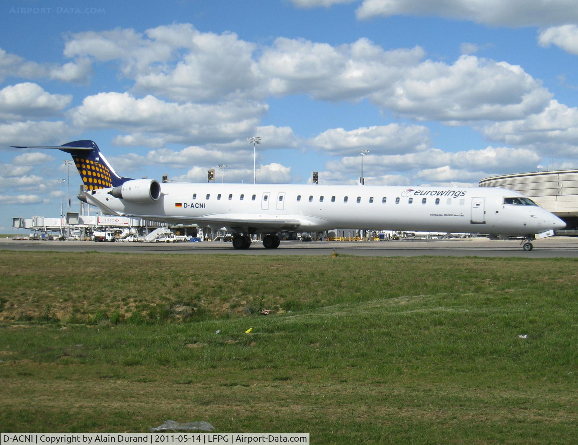 D-ACNI, 2009 Bombardier CRJ-900 NG (CL-600-2D24) C/N 15248, In September 2010 Eurowings closed its historic headquarters in Dortmund, Germany, and the technical infrastructure as well and moved to Düsseldorf. As from March 2011 the maintenance at Nürnberg Airport will be closed down, too.
