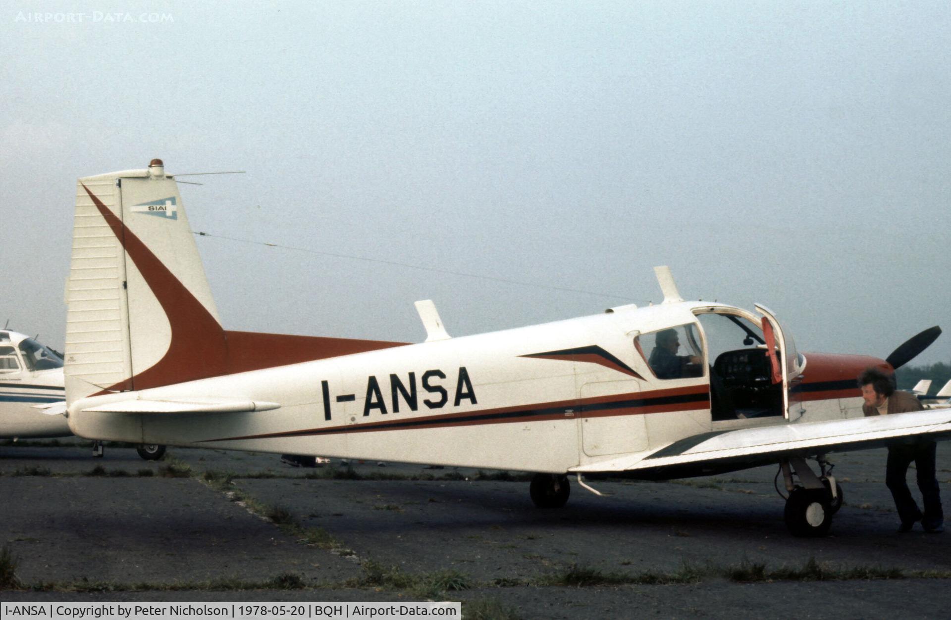 I-ANSA, 1966 SIAI-Marchetti S-205-20R C/N 103, SIAI-Marchetti S.205 attended the 1978 Biggin Hill Air Fair.
