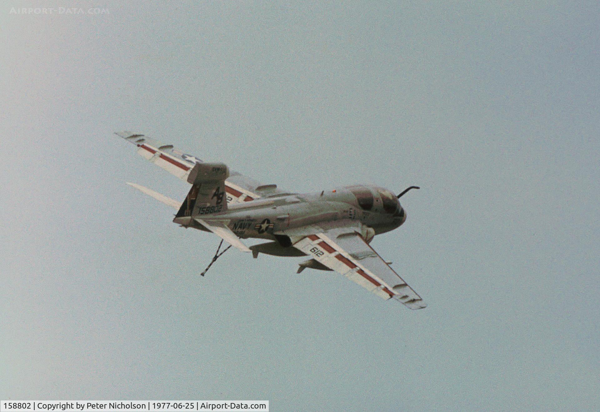 158802, Grumman EA-6B Prowler C/N P-32, This VAQ-133 EA-6B Prowler was flown at the 1977 International Air Tattoo at RAF Grenham Common.