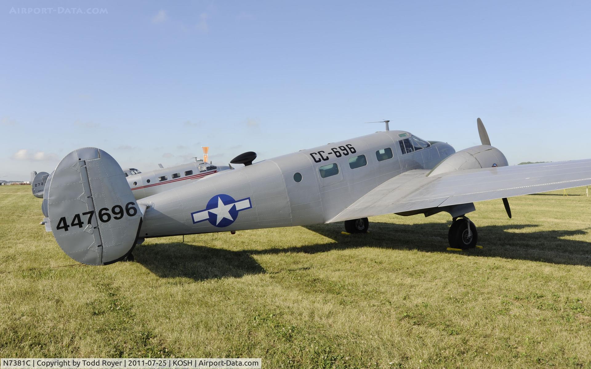 N7381C, 1944 Beech C18S C/N 8104, AIRVENTURE 2011