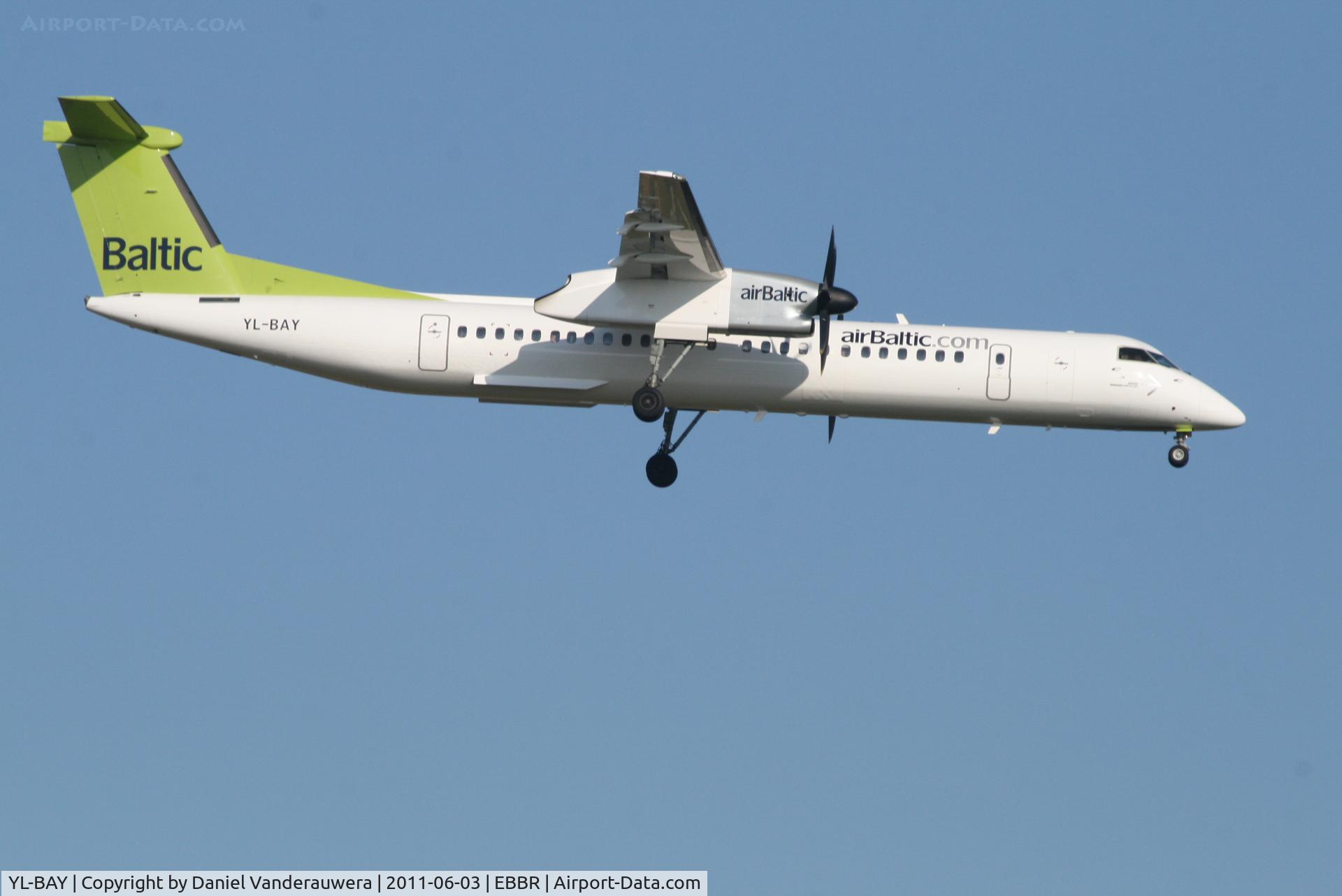 YL-BAY, 2010 De Havilland Canada DHC-8-402Q Dash 8 C/N 4331, Arrival of flight BT601 to RWY 02