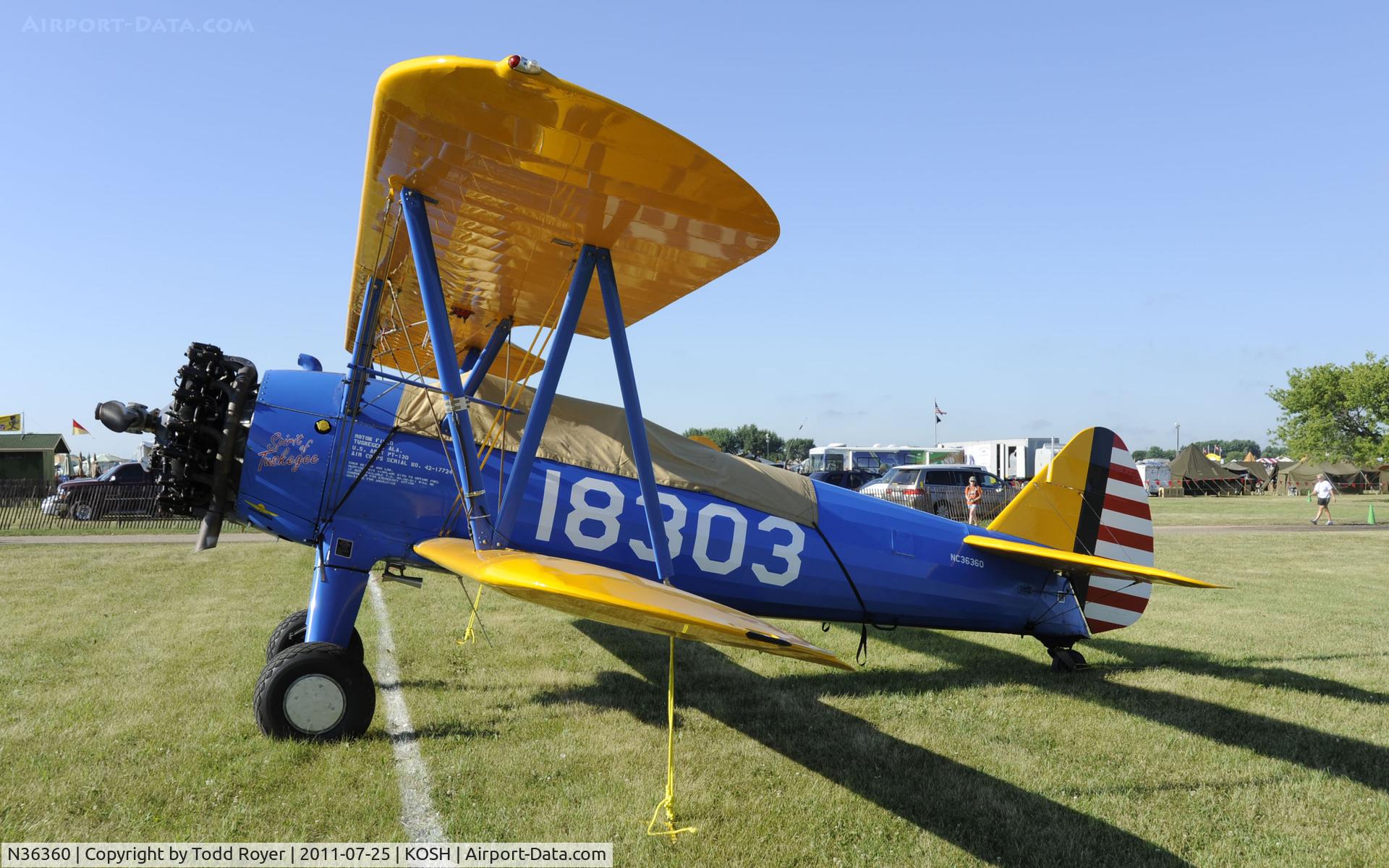 N36360, 1942 Boeing PT-13D Kaydet (E75) C/N 75-5887, AIRVENTURE 2011