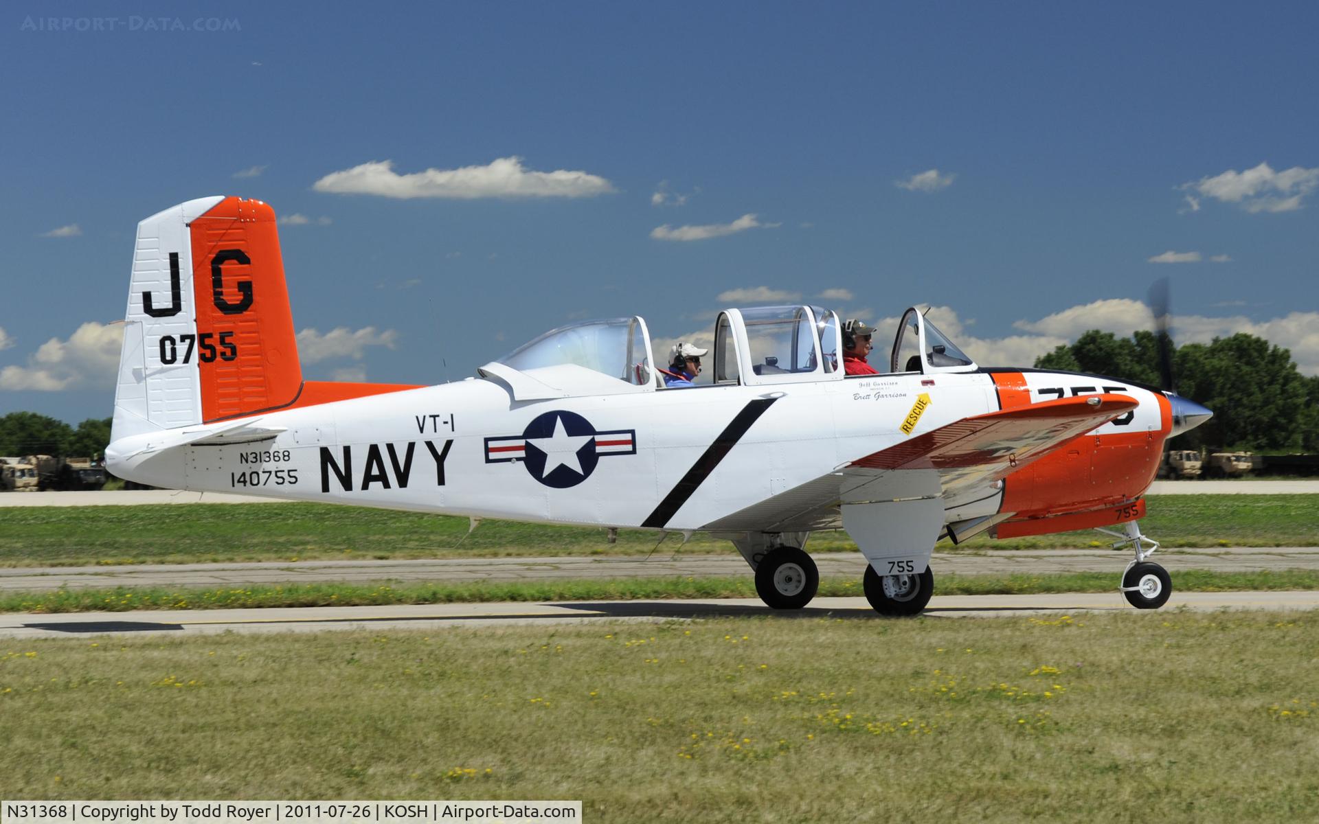 N31368, 1955 Beech T-34B Mentor C/N 140755, AIRVENTURE 2011