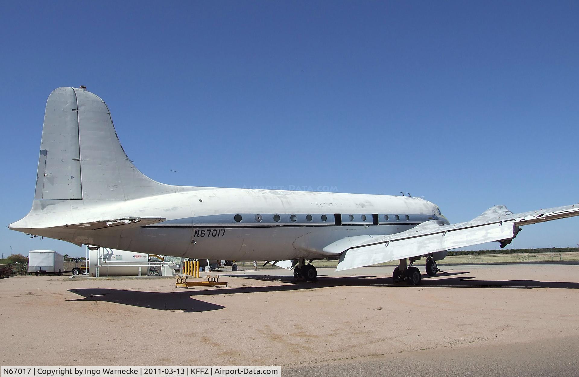 N67017, 1944 Douglas C-54P Skymaster (DC-4) C/N 10438, Douglas C-54 Skymaster (minus 1 engine and a few other parts) at Falcon Field, Mesa AZ