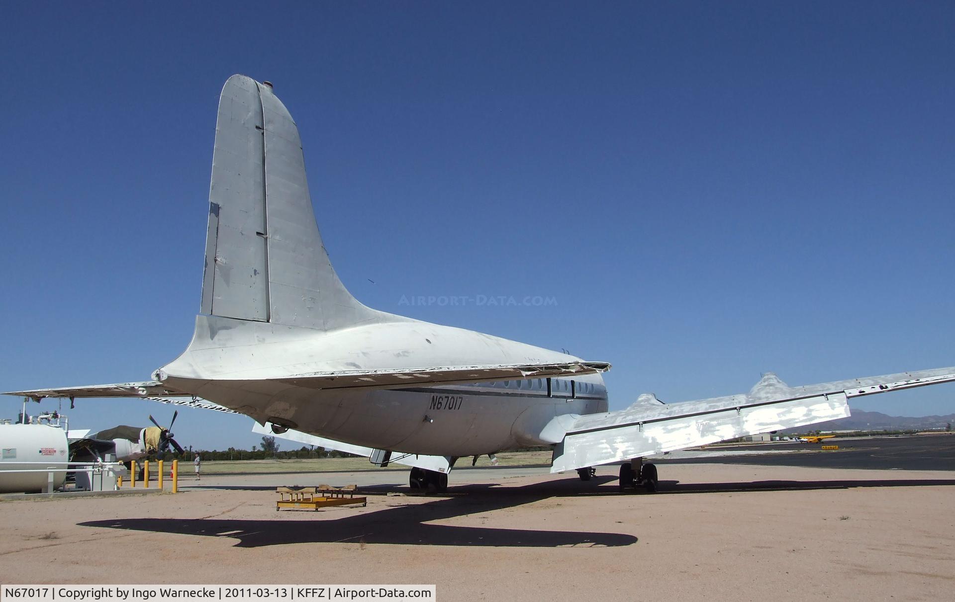 N67017, 1944 Douglas C-54P Skymaster (DC-4) C/N 10438, Douglas C-54 Skymaster (minus 1 engine and a few other parts) at Falcon Field, Mesa AZ
