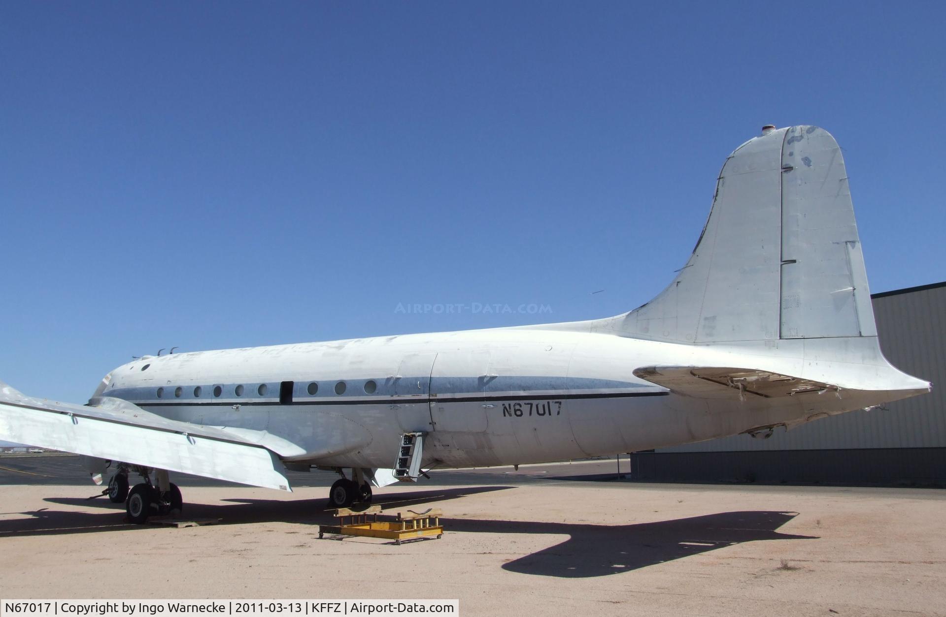 N67017, 1944 Douglas C-54P Skymaster (DC-4) C/N 10438, Douglas C-54 Skymaster (minus 1 engine and a few other parts) at Falcon Field, Mesa AZ