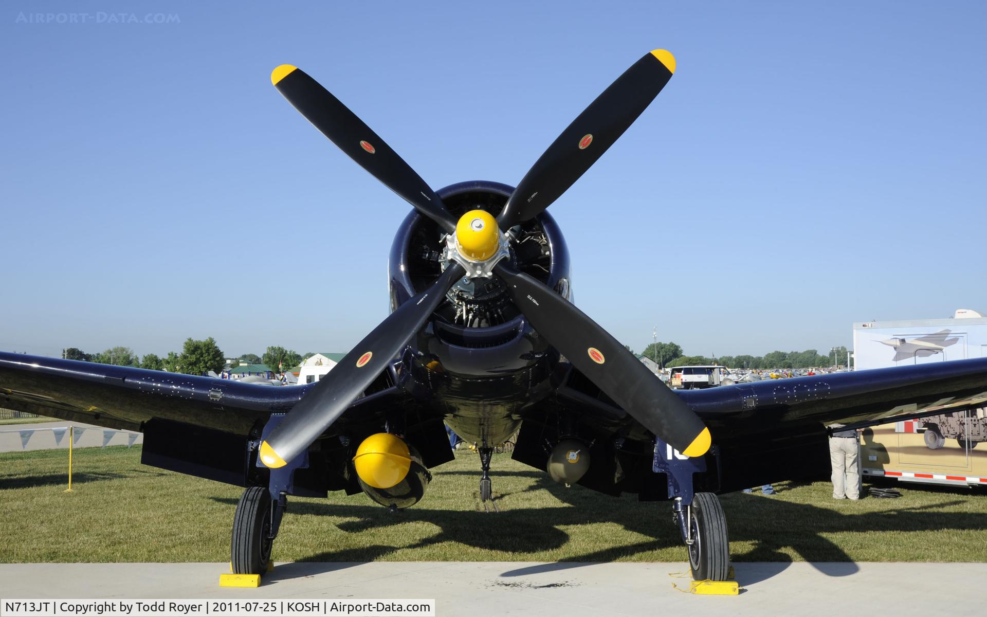 N713JT, 1945 Vought F4U-4B Corsair C/N 97143, AIRVENTURE 2011