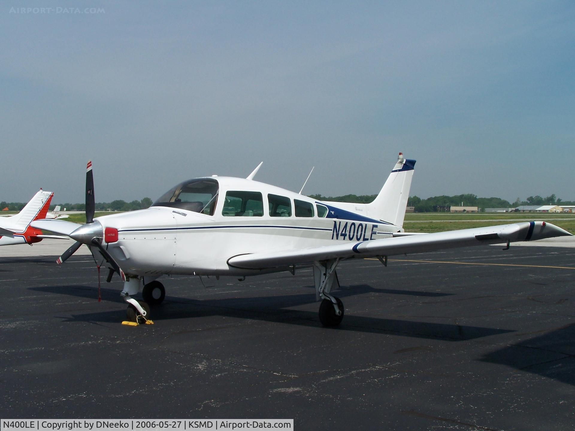 N400LE, 1971 Beech A24R C/N MC-72, Nice Beech Sierra @ KSMD.  I think my favorite thing is the gear... does the ME109/ Spitfire thing where it retracts to the tips instead of inward.