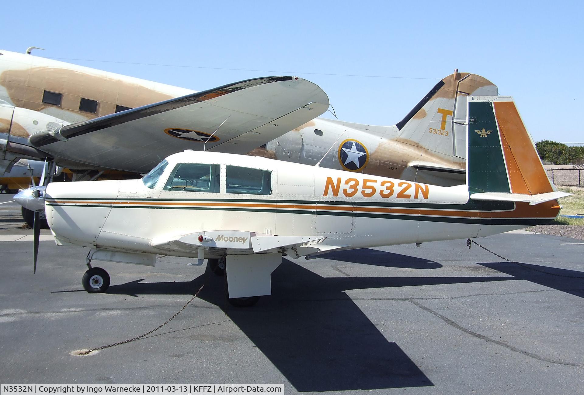 N3532N, 1968 Mooney M20C Ranger C/N 680063, Mooney M20C Ranger outside the CAF Museum at Falcon Field, Mesa AZ