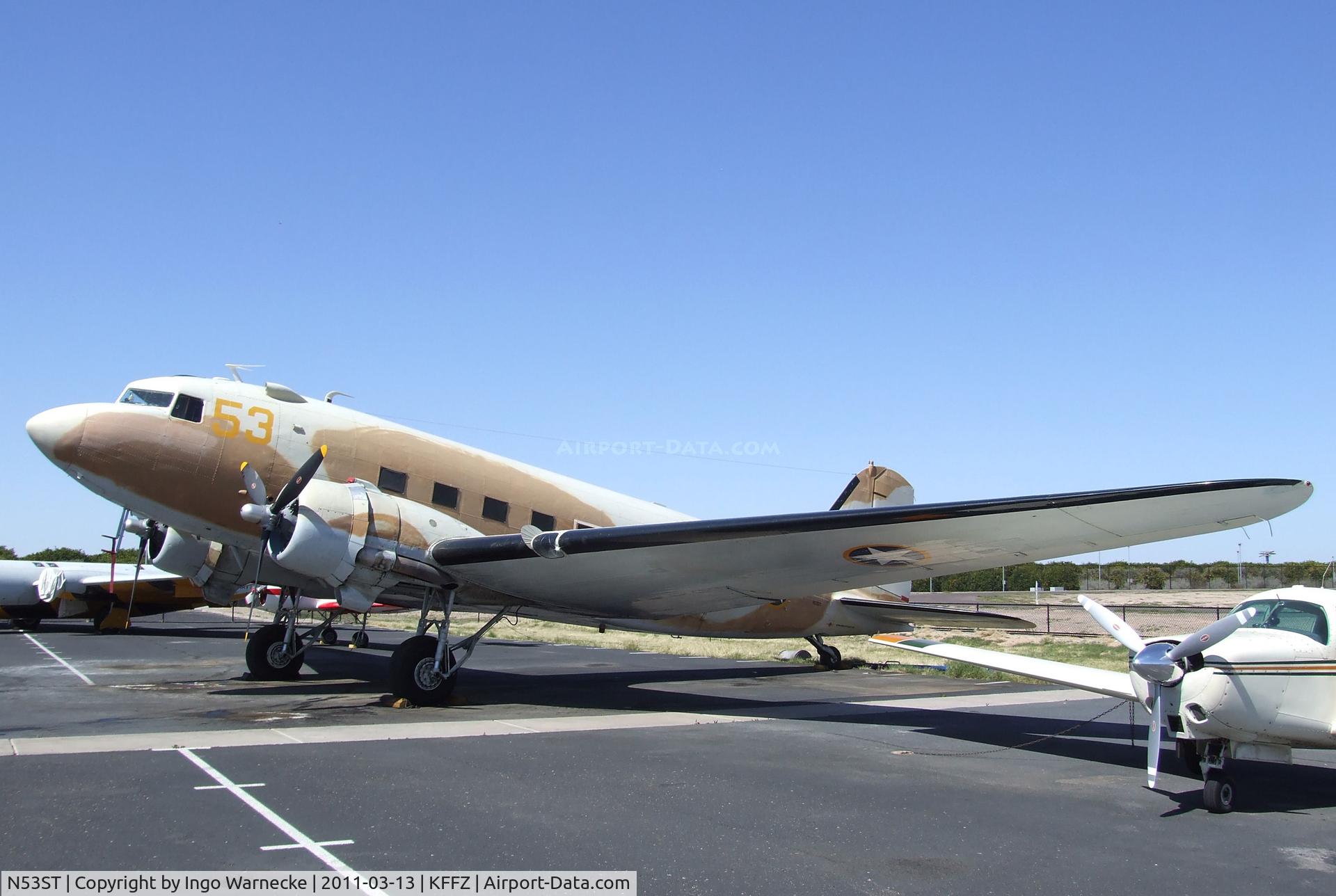 N53ST, 1943 Douglas DC3C (C-47A-20-DL) C/N 9380, Douglas DC-3C / C-47 Skytrain outside the CAF Museum at Falcon Field, Mesa AZ