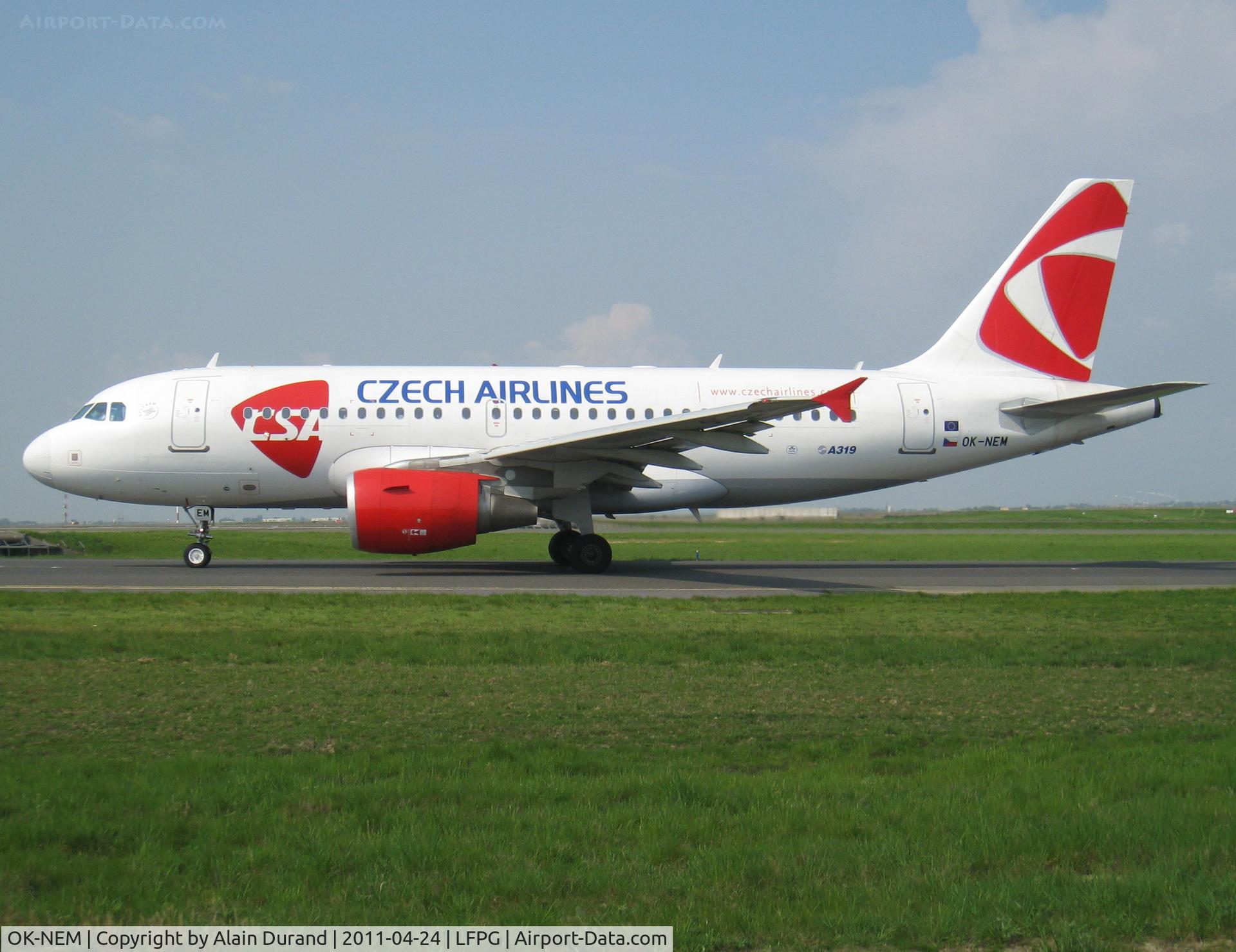 OK-NEM, 2008 Airbus A319-112 C/N 3406, Heading to runway 09R by proceeding on Alpha Loop