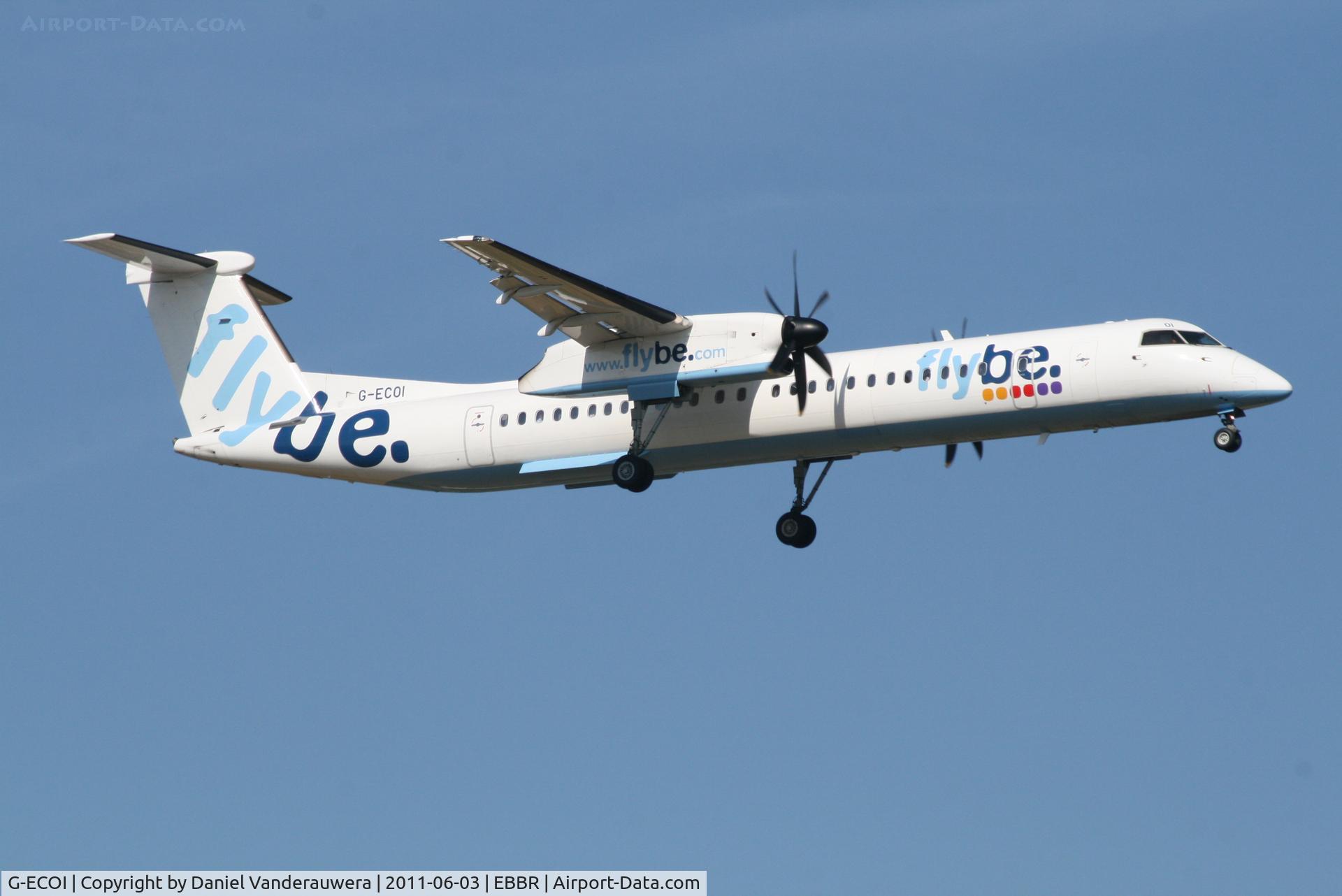 G-ECOI, 2008 De Havilland Canada DHC-8-402Q Dash 8 C/N 4224, Arrival of flight BE593 to RWY 02