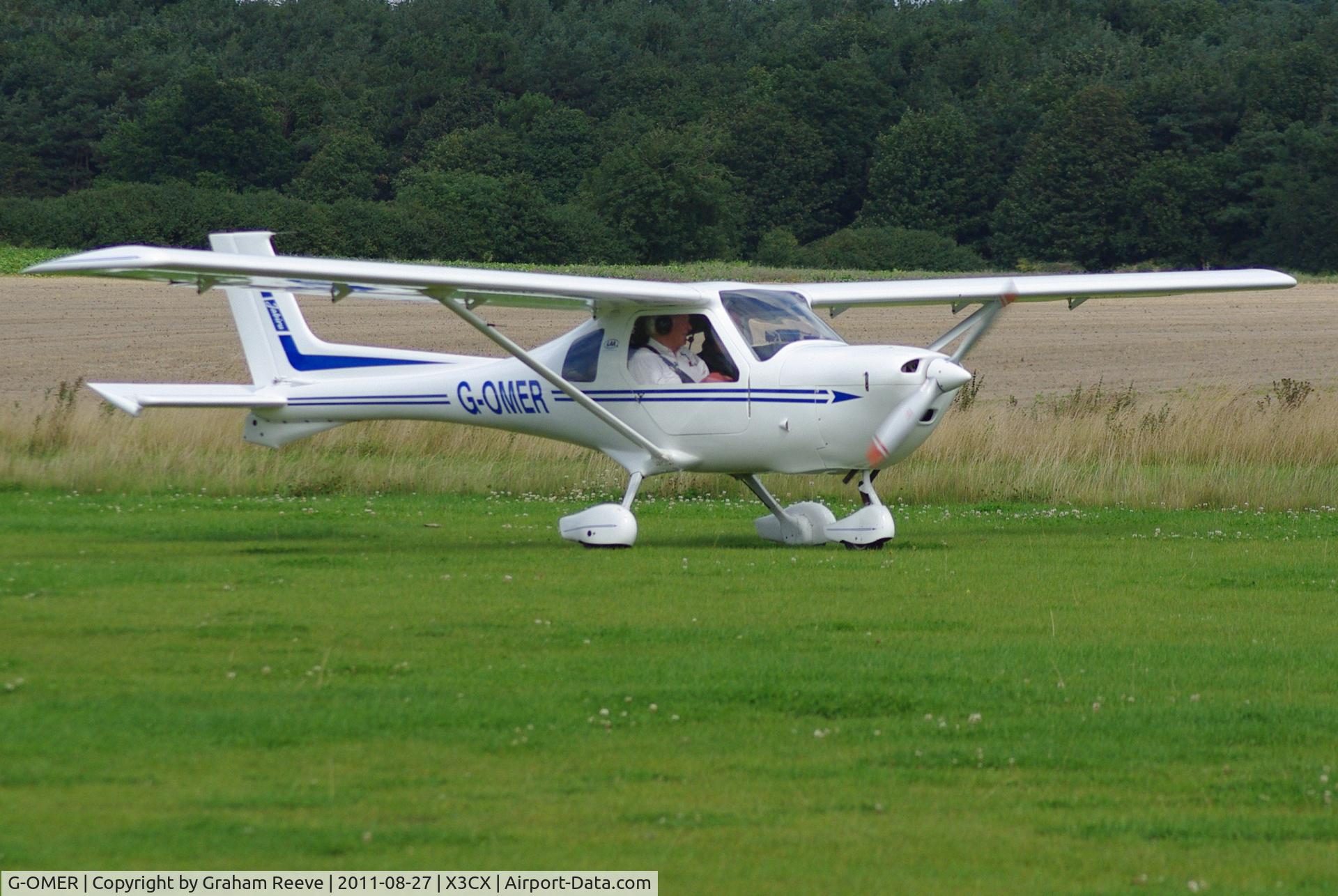 G-OMER, 2002 Jabiru UL-450 C/N PFA 274A-13823, Just landed at Northrepps.