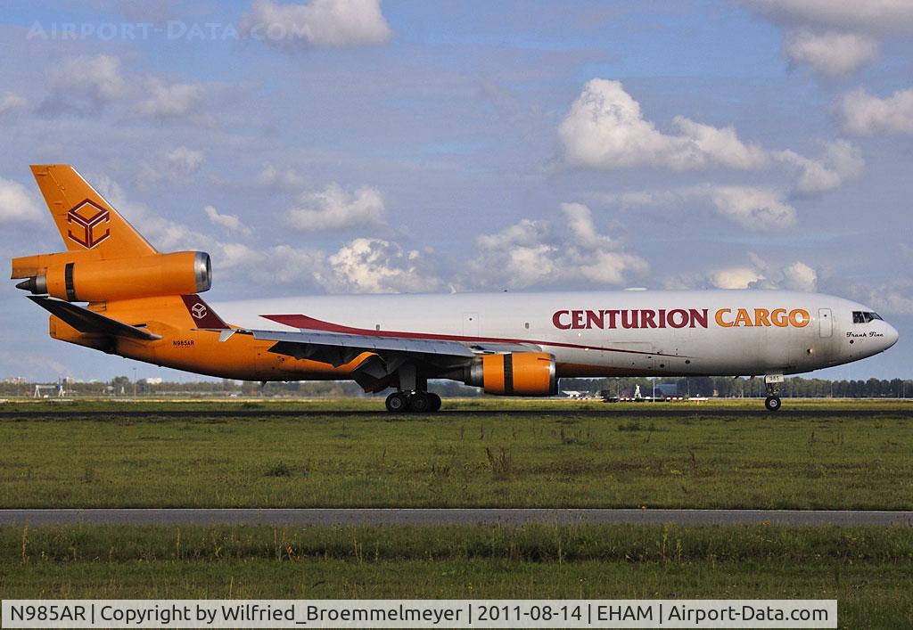 N985AR, 1992 McDonnell Douglas MD-11F C/N 48430, Landing on Polderbaan at AMS.