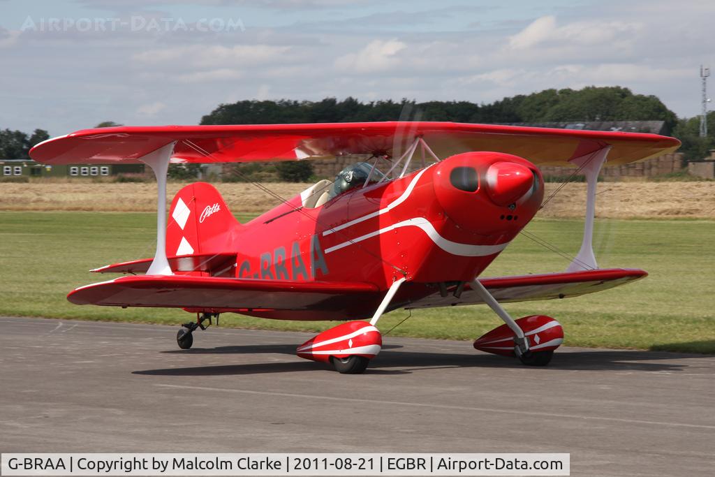 G-BRAA, 1965 Pitts S-1C Special C/N 101-GM, Pitts S-1C at Breighton Airfield's Summer Fly-In, August 2011.