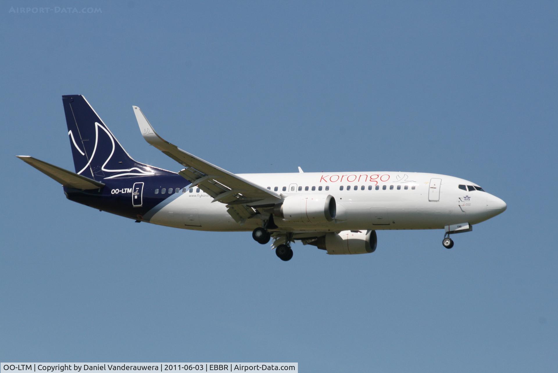OO-LTM, 1991 Boeing 737-3M8 C/N 25070, Flight SN2902 is descending to RWY 02