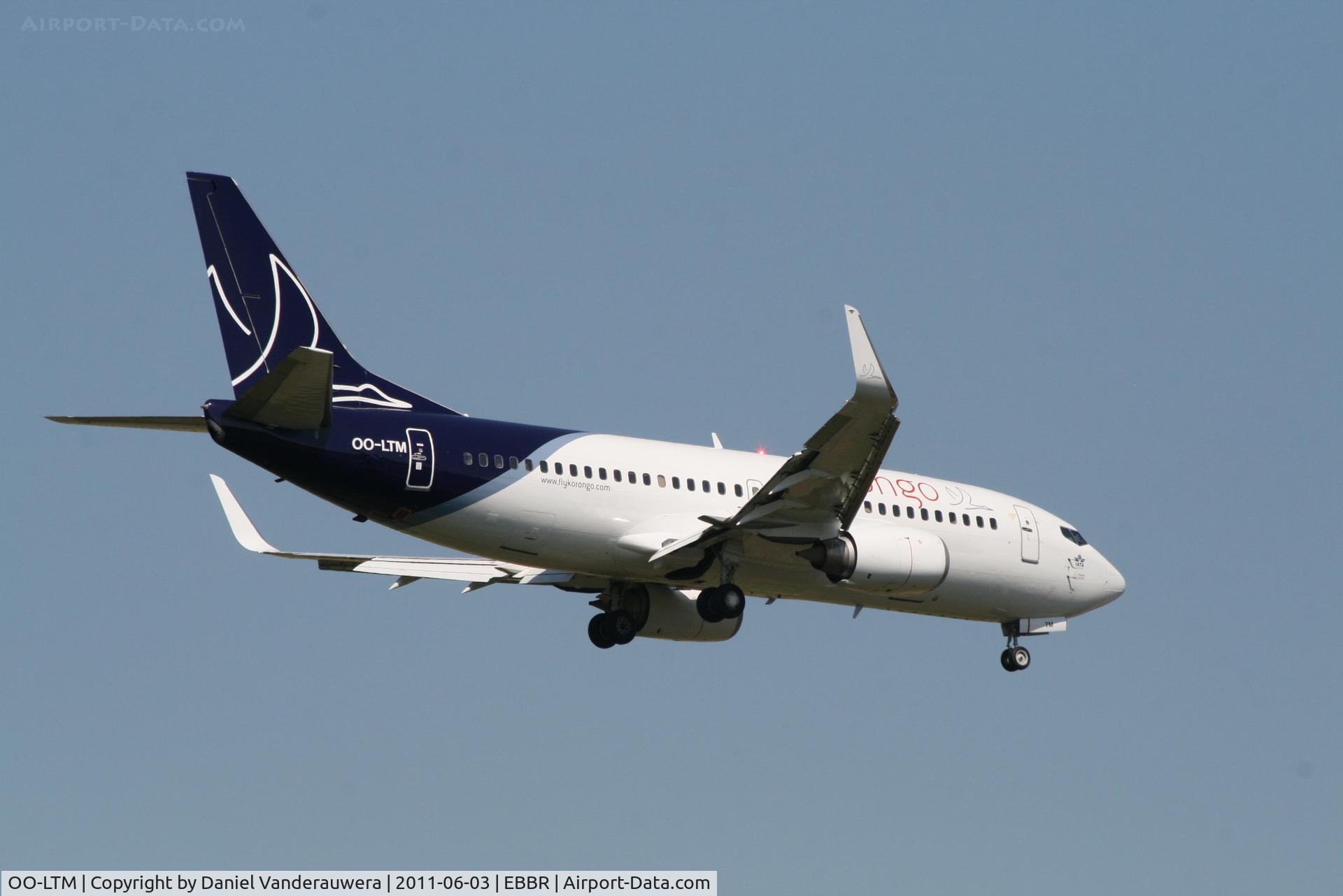 OO-LTM, 1991 Boeing 737-3M8 C/N 25070, Flight SN2902 is descending to RWY 02