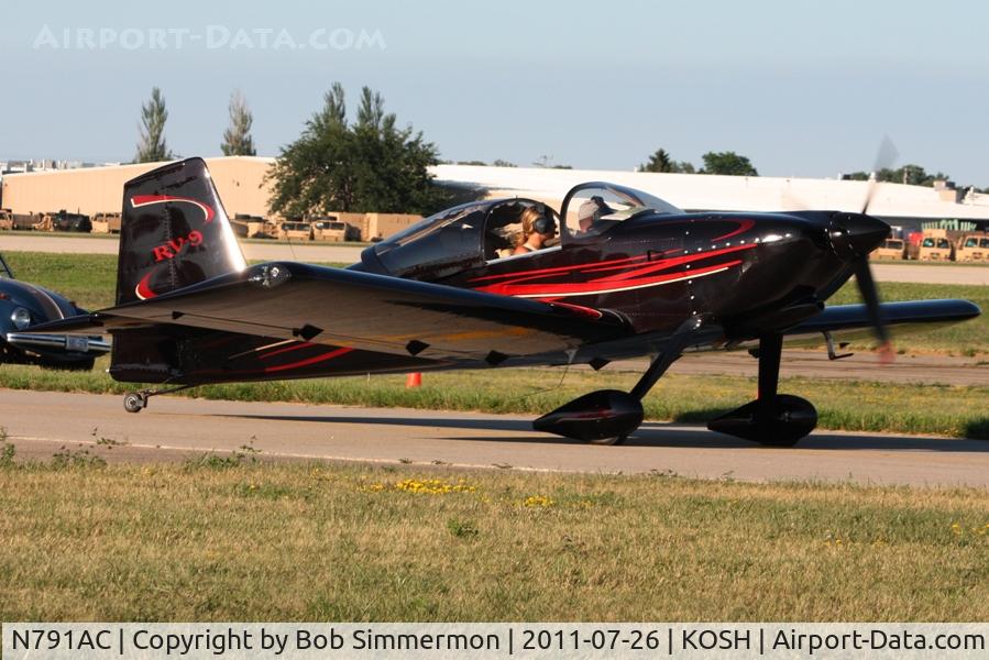 N791AC, Vans RV-9 C/N 91002, Departing Airventure 2011.