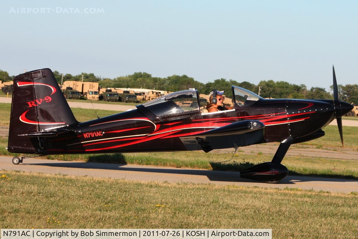 N791AC, Vans RV-9 C/N 91002, Departing Airventure 2011.