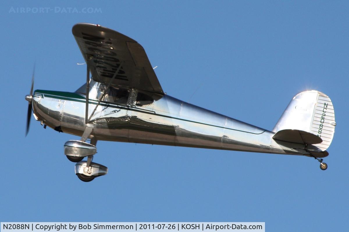 N2088N, 1947 Cessna 140 C/N 12324, Departing Airventure 2011.