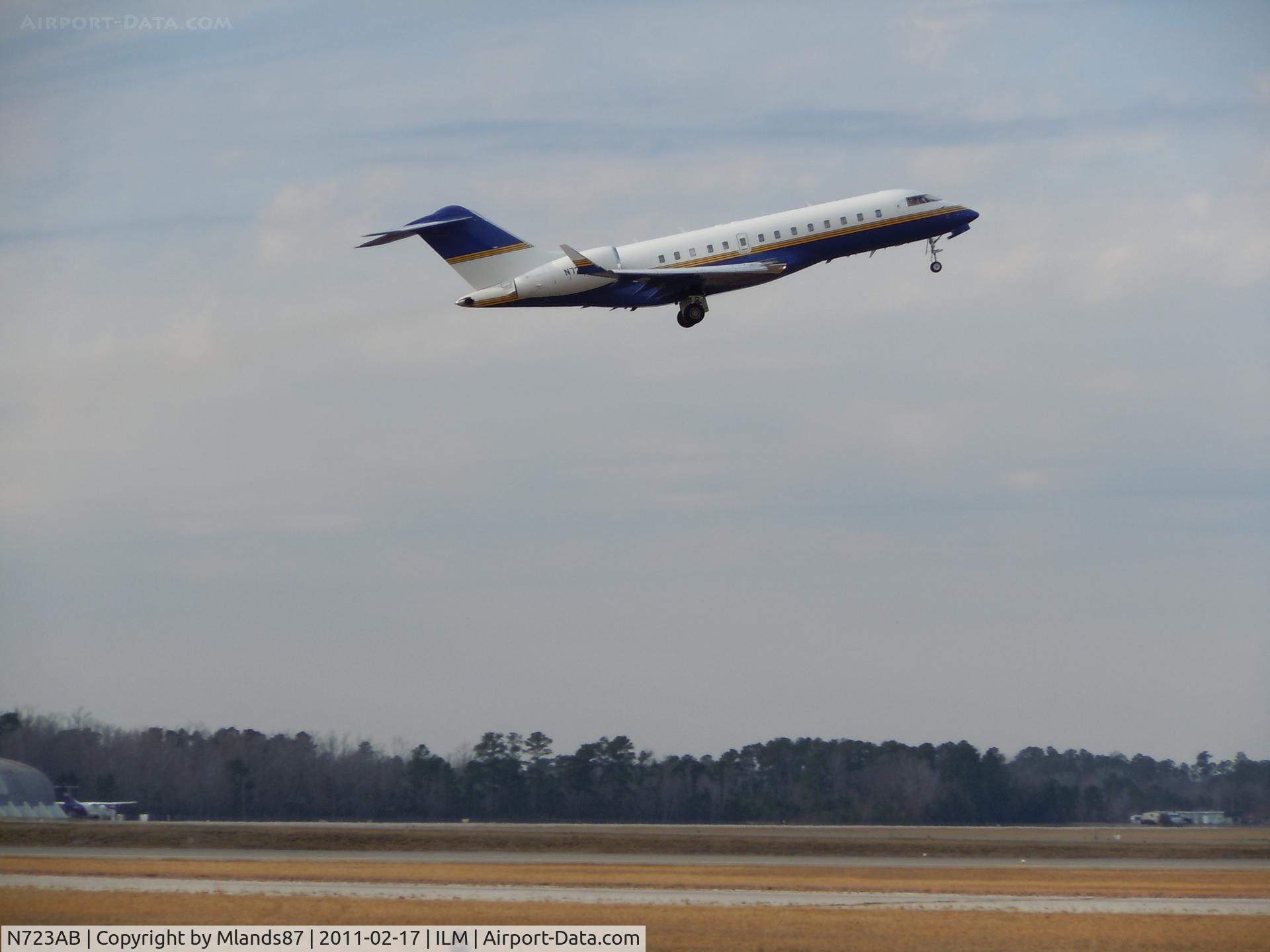 N723AB, 2006 Bombardier BD-700-1A11 Global 5000 C/N 9207, @ ILM on a freezing February afternoon
