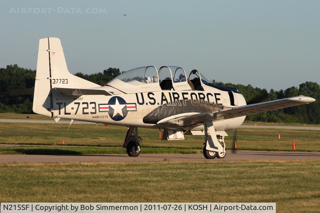 N215SF, 1955 North American T-28B Trojan C/N 200-86 (137723), Departing Airventure 2011.