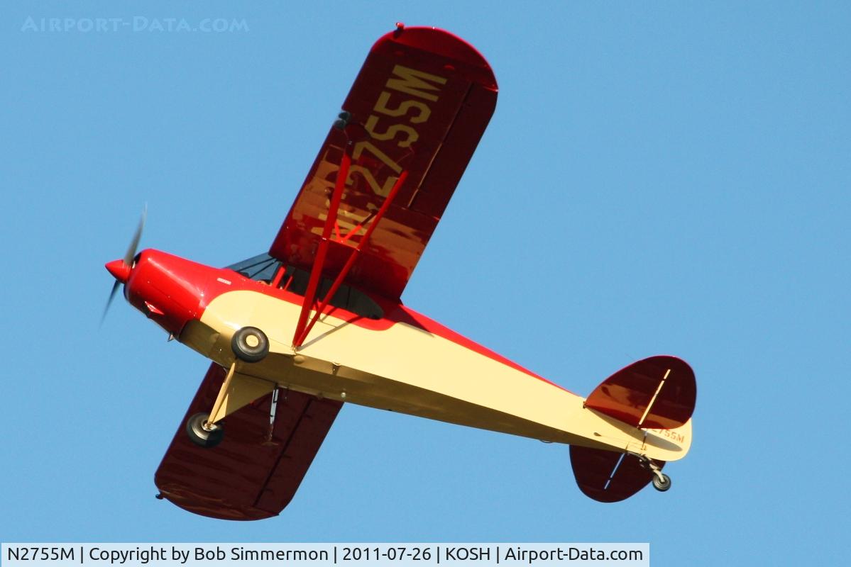 N2755M, 1946 Piper PA-12 Super Cruiser C/N 12-1240, Departing Airventure 2011.