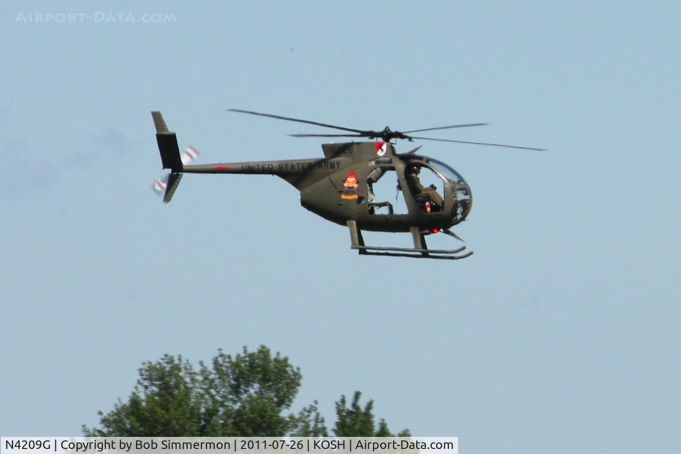 N4209G, 1968 Hughes OH-6A C/N 69-16026, Overflying Airventure 2011.