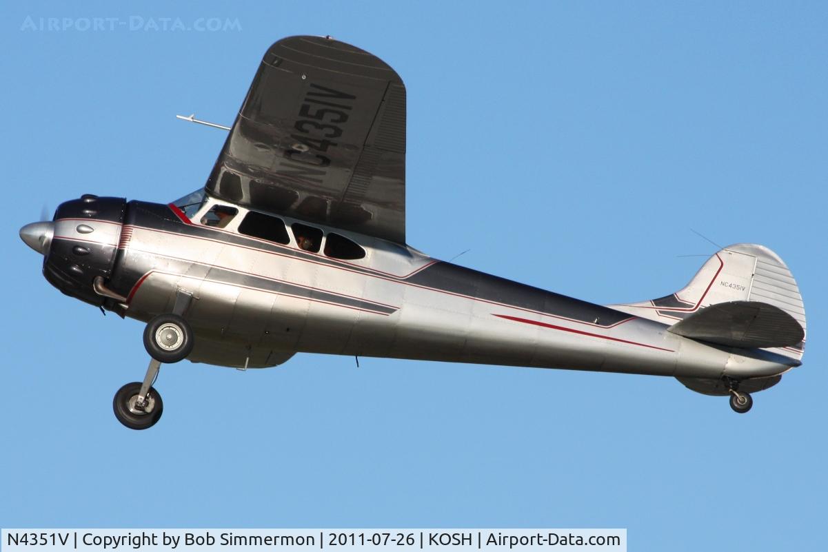 N4351V, 1948 Cessna 195 C/N 7260, Departing Airventure 2011.